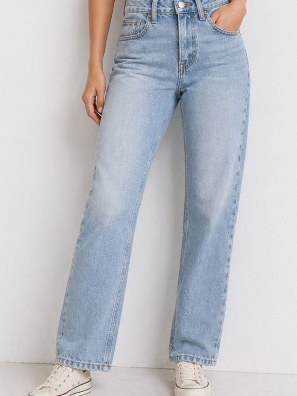 J Galt High Rise Straight Jeans Light Wash Button Fly Denim Size S